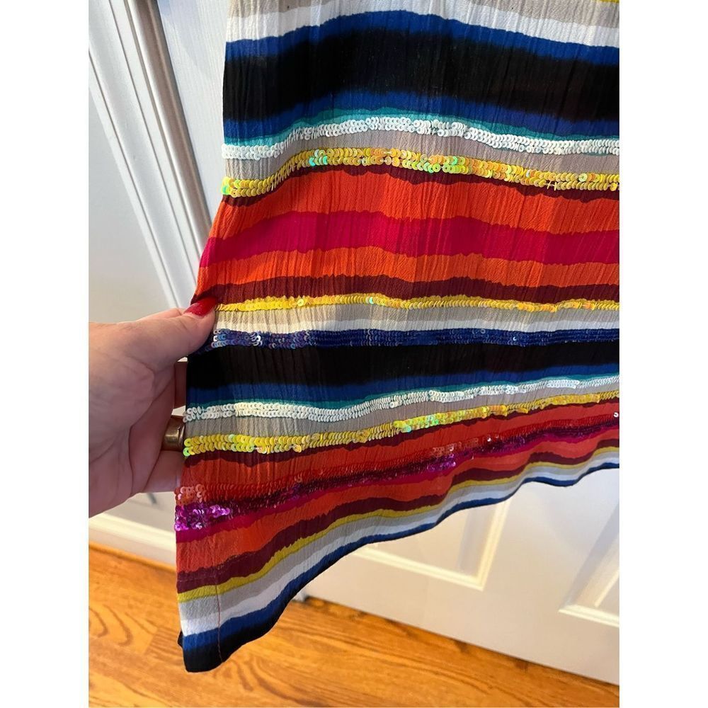 Soft Surroundings Multi Stripe Sequin Top Sz Xl E… - image 5